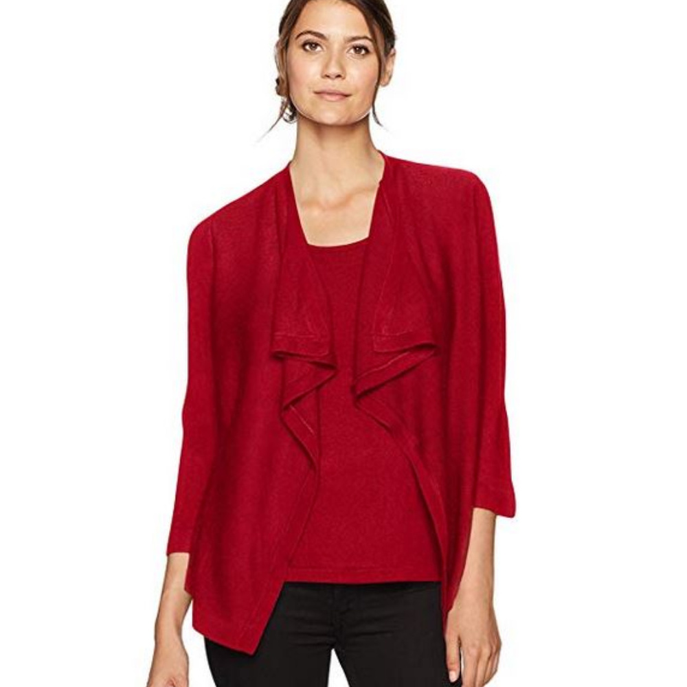 Sag Harbor 3/4 Sleeve Waterfall Front 2fer Large